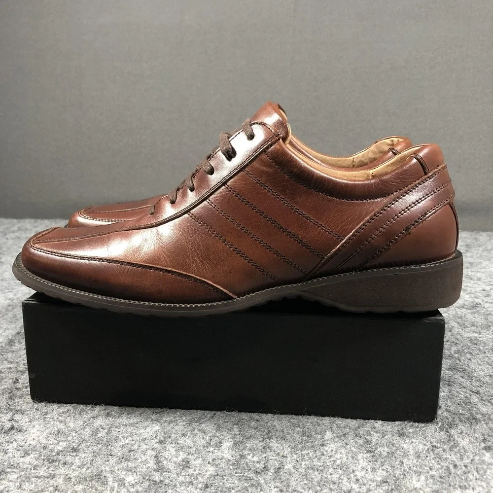 Stacy Adams Derby Dress Shoes Mens 8.5 Brown Leather Square Toe 53303-200